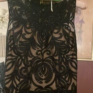 Black hand beaded dress